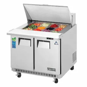 Everest - EPBSR2, Commercial 35" 12 Pan Salad Sandwich Food Prep Table Refrigerator Two Section Mega Top