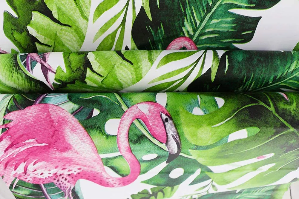 Flamingo TropicalWallpaper  Self Adhesive  17.7in x 9.8ft