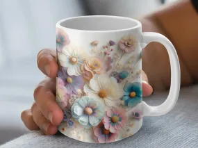 Floral Mug, Flower Bouquet Coffee Cup, Botanical Garden Mug, Blossom Drinkware