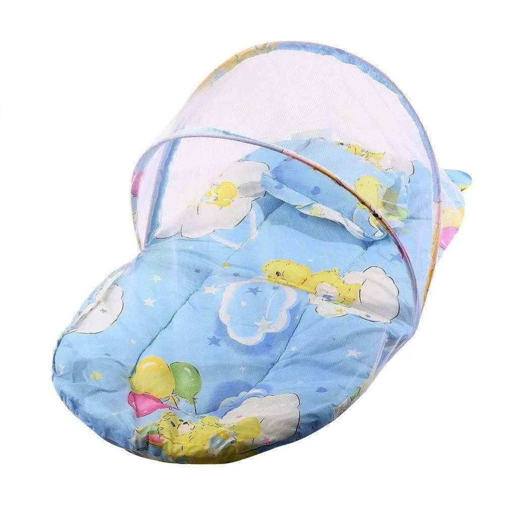 Fly & Mosquito Protection Pop Up Padded Baby Bed - Blue