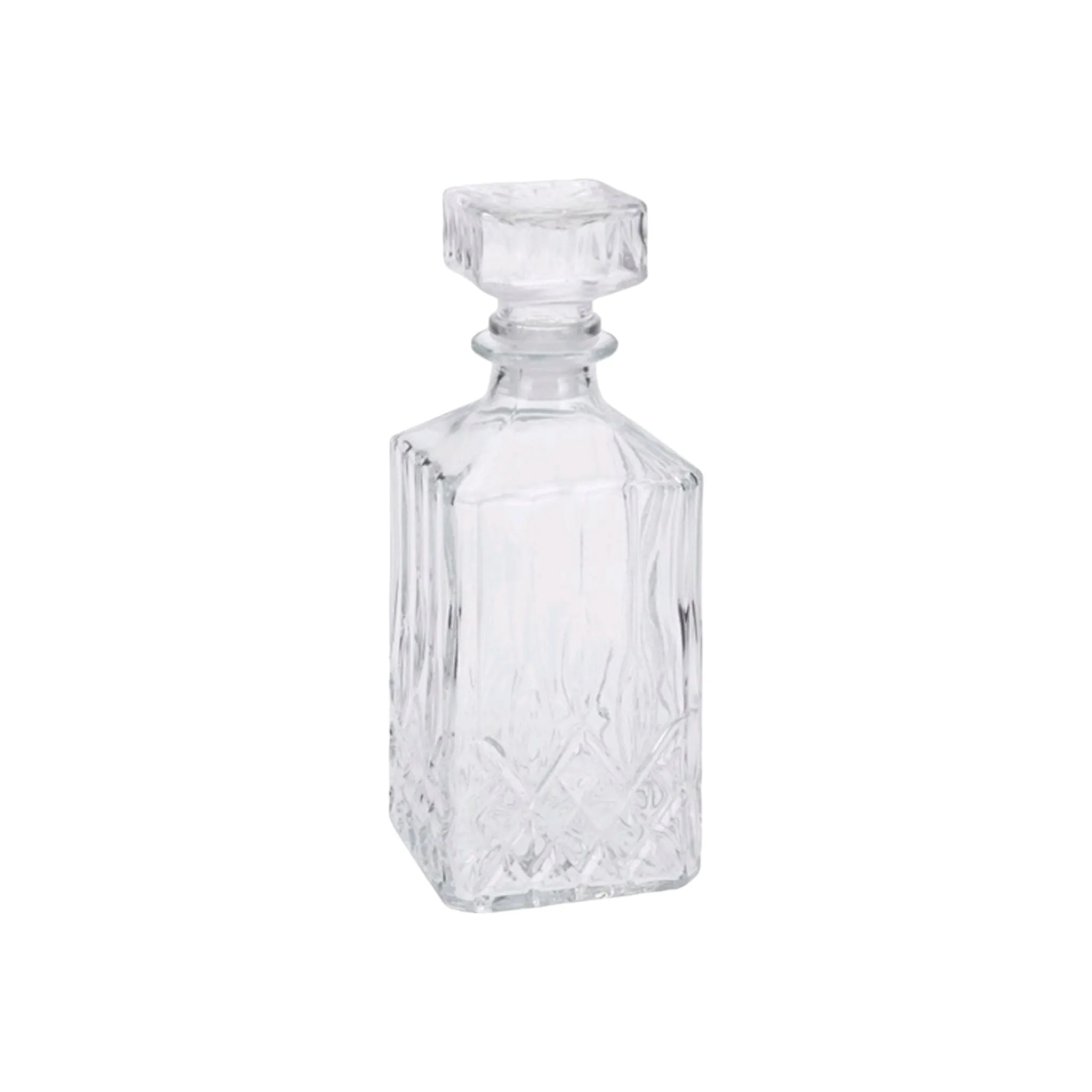 Glass Decanter 900ml Square Carafe with Lid