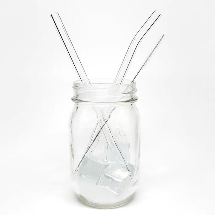 Glass Straws - Single - Bent Standard by DrinkingStraws.Glass