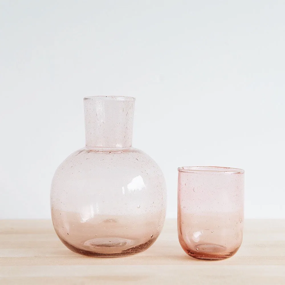 Hand-blown Carafe & Cup - Petal