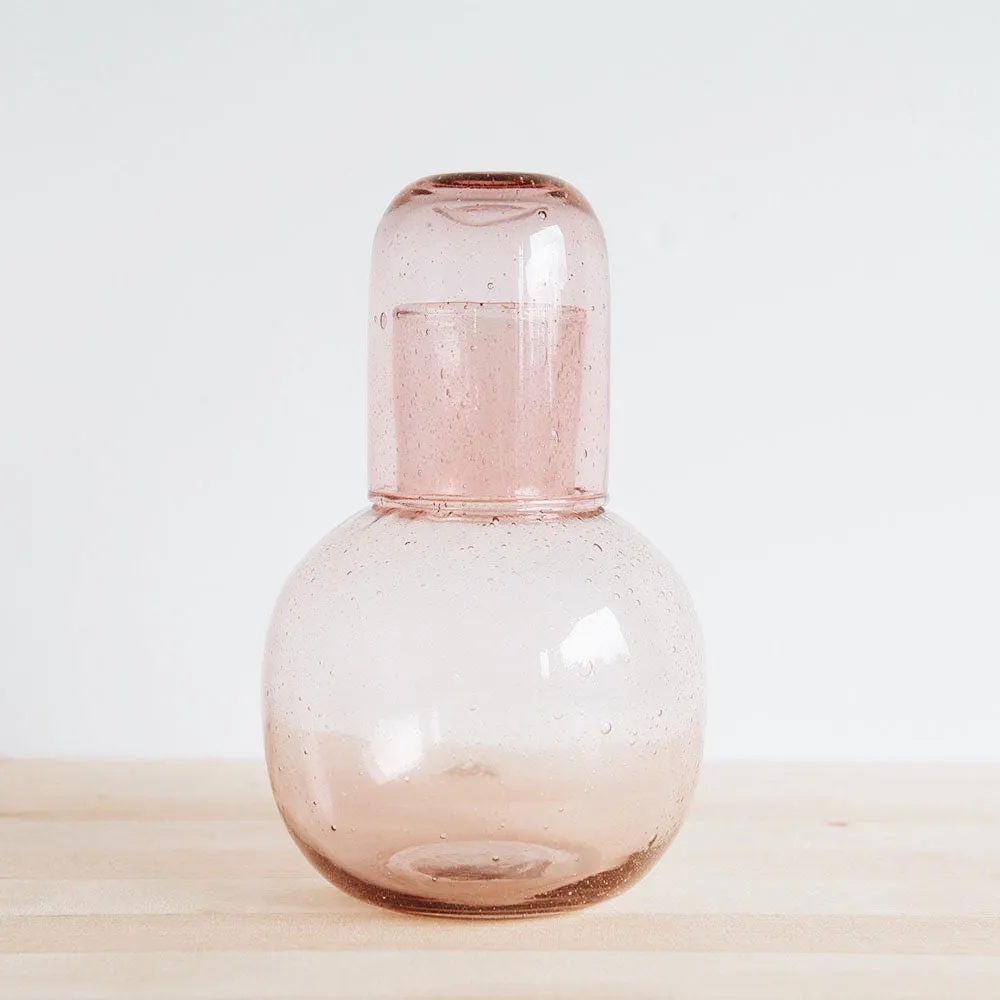 Hand-blown Carafe & Cup - Petal