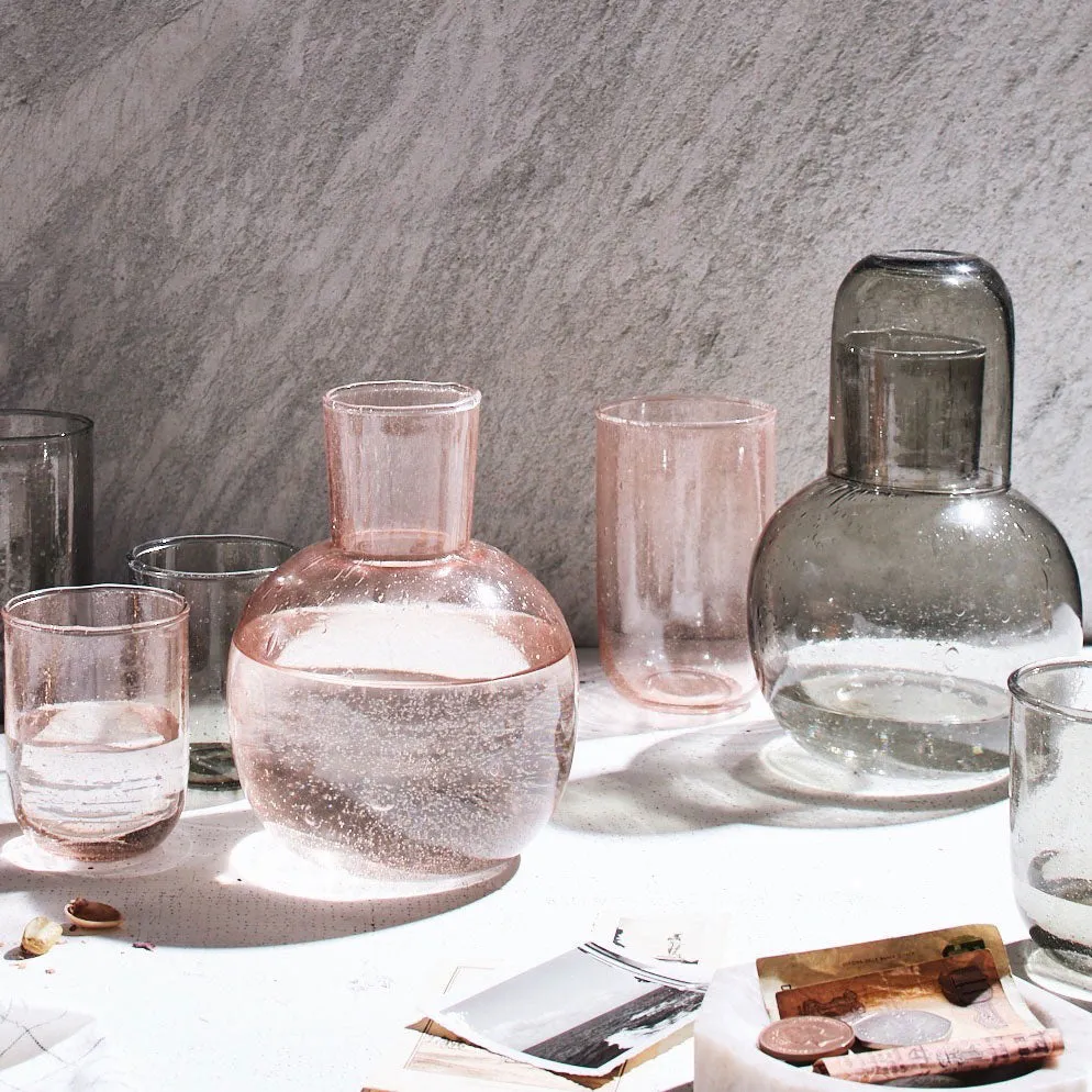 Hand-blown Carafe & Cup - Petal