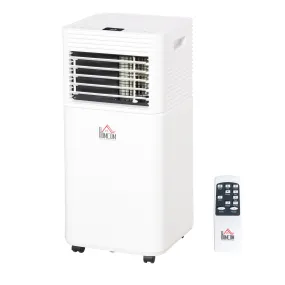 HOMCOM 9000 BTU 4-In-1 Compact Portable Mobile Air Conditioner Unit Cooling Dehumidifying Ventilating w/ Fan Remote LED Display 24 Hr Timer Auto Shut-Down Home Office Summer