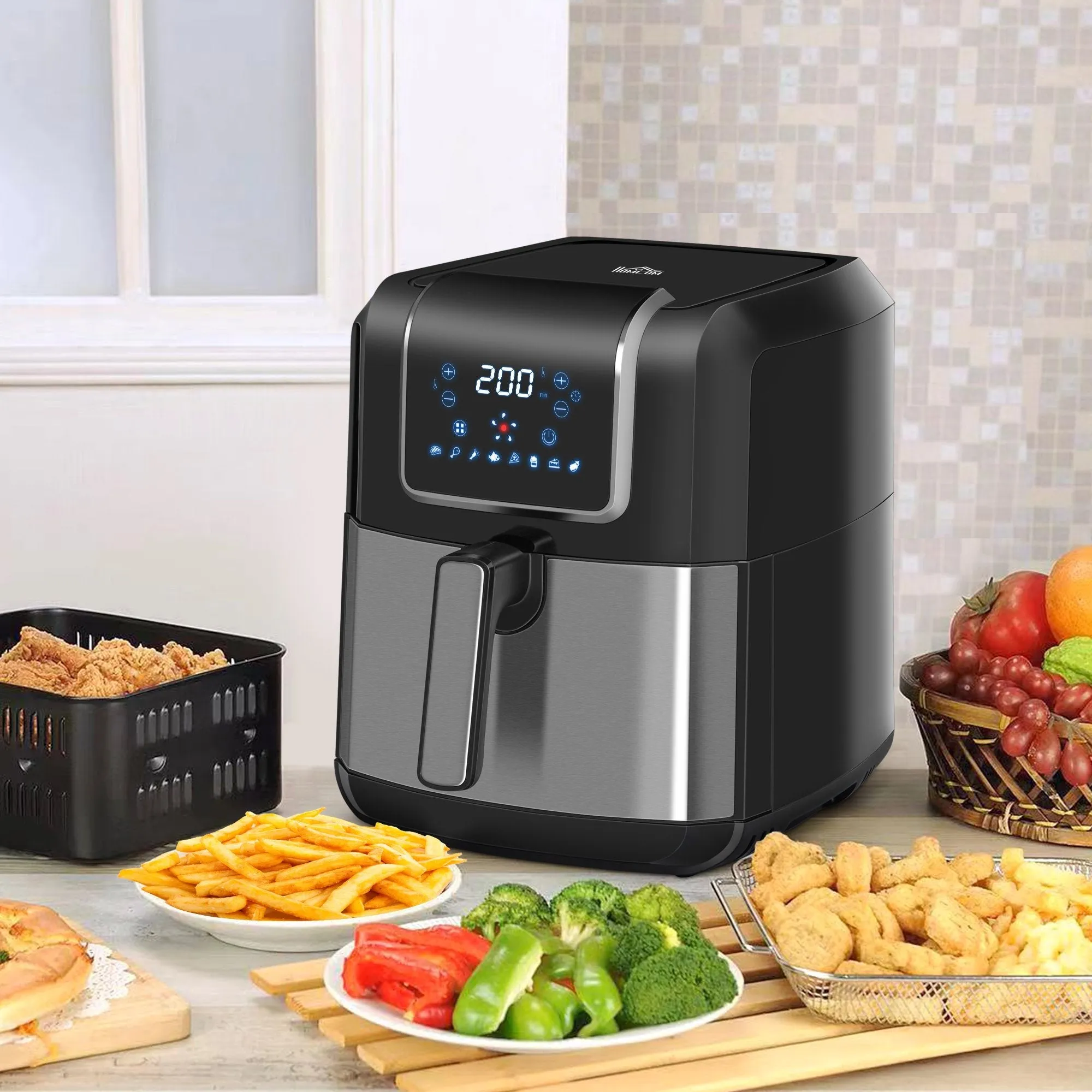 HOMCOM Digital Air Fryer 6.5L - Black