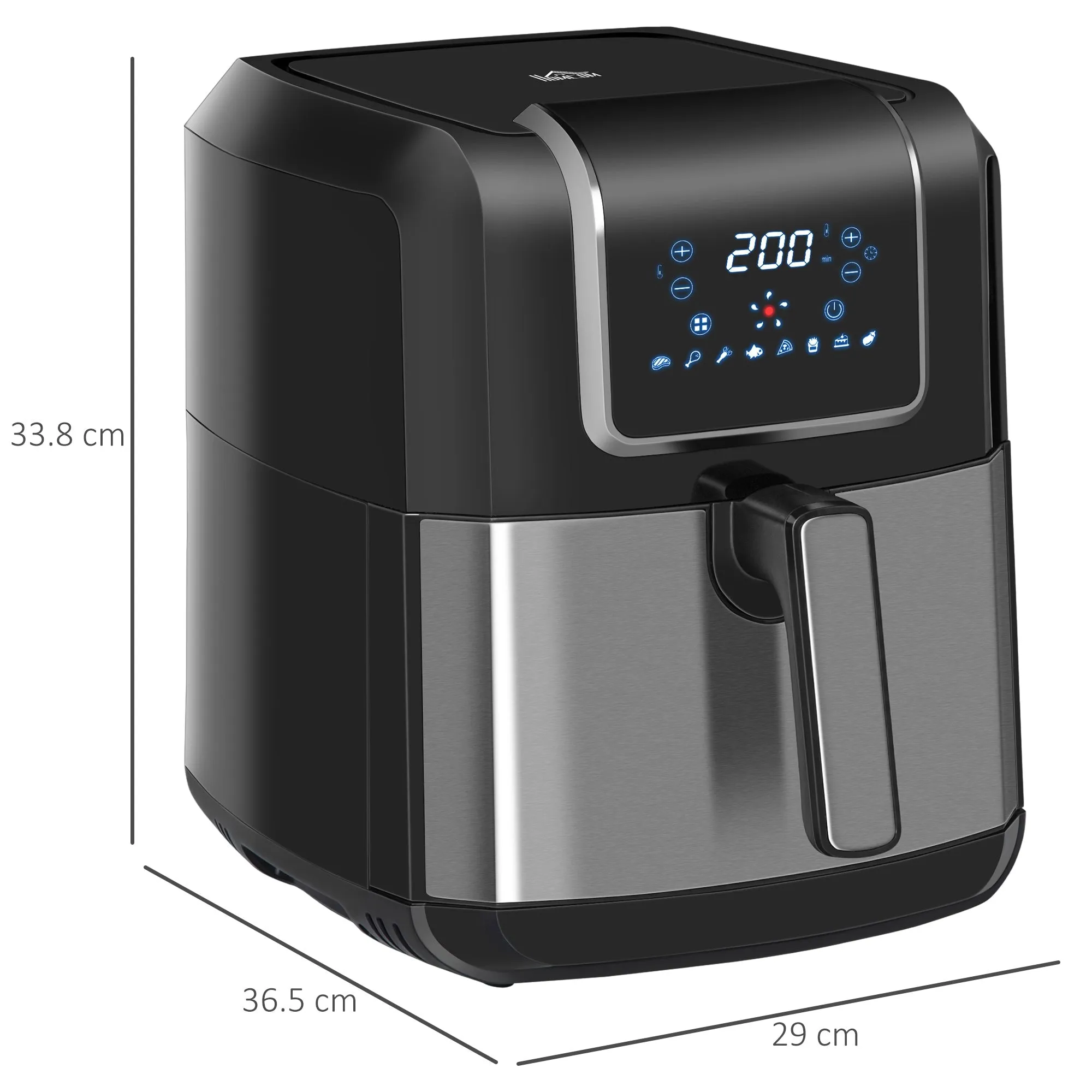 HOMCOM Digital Air Fryer 6.5L - Black