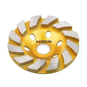 Homdum 3 Inch 75mm Turbo Rim Segmented Diamond Cup Angle Grinder Wheel for Removal of Concrete and Paint Epoxy etc from Marble Granite Stone by Grinding disc.