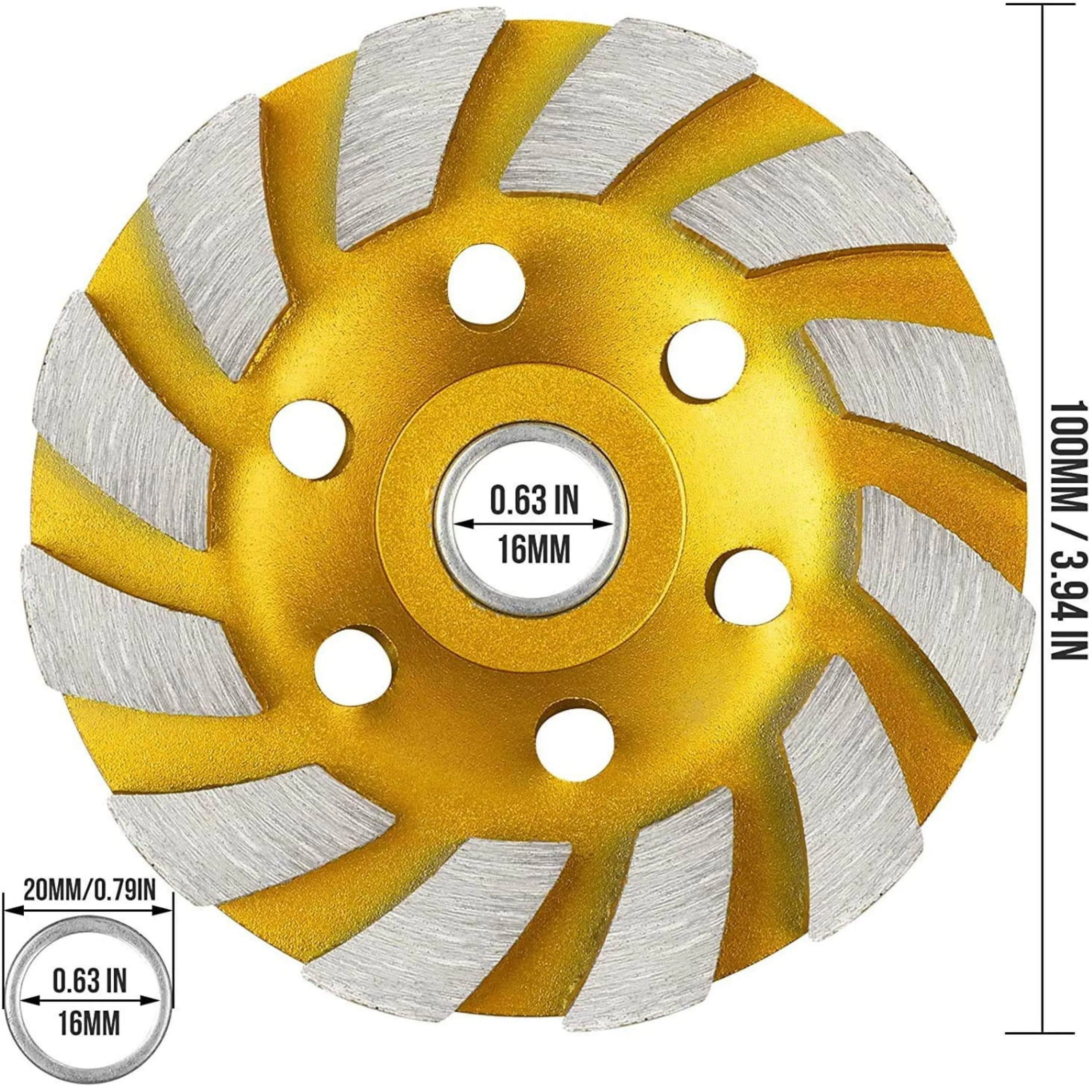 Homdum 3 Inch 75mm Turbo Rim Segmented Diamond Cup Angle Grinder Wheel for Removal of Concrete and Paint Epoxy etc from Marble Granite Stone by Grinding disc.