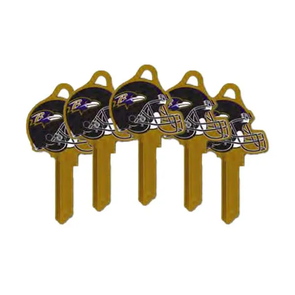 Ilco - NFL TeamKeys - Helmet Edition - Key Blank - Baltimore Ravens - SC1 (5 Pack)