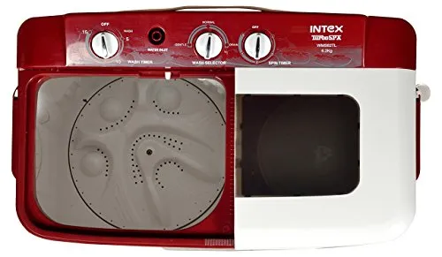 Intex 6.2 kg Semi-Automatic Top Loading Washing Machine (WMS62TL, White and Maroon)