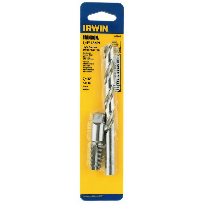 Irwin Hanson High Speed Steel Drill and Tap Bit 1/4 in. 2 pc