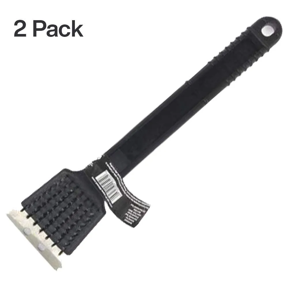 Katzco 12 Inch BBQ Grill Brush - 2 Pieces Stainless Steel Bristles and Scraper - Cleaning