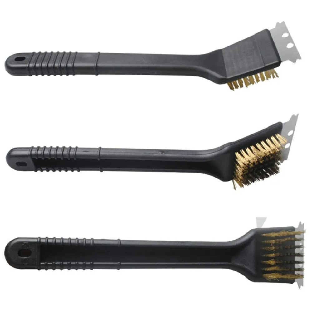 Katzco 12 Inch BBQ Grill Brush - 2 Pieces Stainless Steel Bristles and Scraper - Cleaning