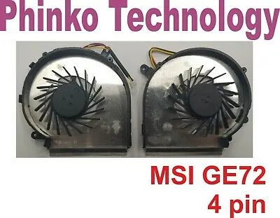 Laptop CPU GPU Cooling Fan for MSI GE62 GE72 PE70 PE60 GL62 GL72 4 pin Left   Right