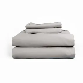 Leesa Sheet Set, 100% Cotton Cooling Sateen with High Thread Count, California King Size, Grey/ 30-Night Trial