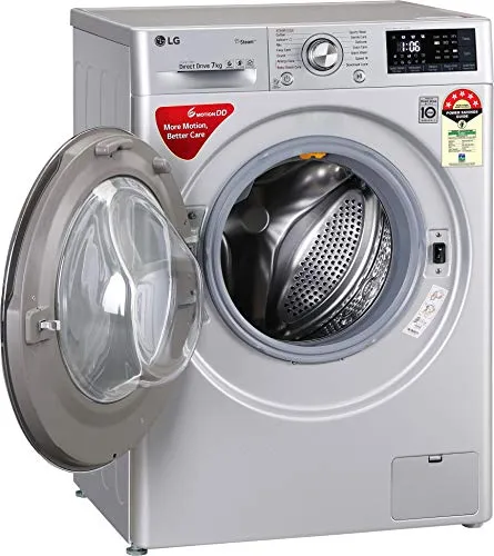 LG 7 Kg 5 Star Inverter Wi-Fi Fully-Automatic Front Loading Washing Machine (FHT1207ZWL, Luxury Silver, Steam)