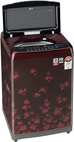 LG 7.0 Kg Inverter Fully-Automatic Top Loading Washing Machine (T70SJDR1Z, Red Floral)