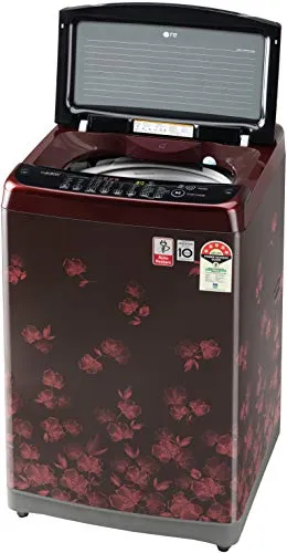 LG 7.0 Kg Inverter Fully-Automatic Top Loading Washing Machine (T70SJDR1Z, Red Floral)