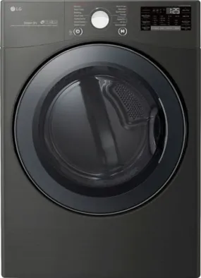 LG - 7.4 Cu. Ft. 14-Cycle Gas Dryer with Steam - Black Steel