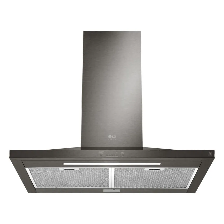 LG Smudge Resistant Black Stainless Steel 600 CFM 30" Wall Mount Chimney Range Hood - LSHD3080BD