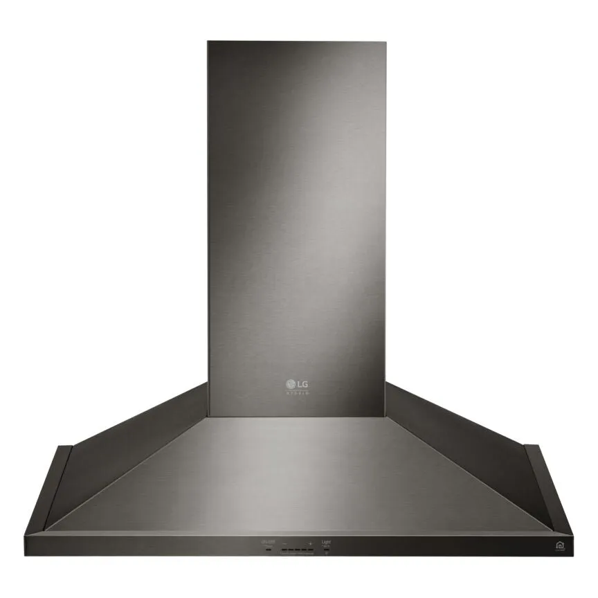 LG Smudge Resistant Black Stainless Steel 600 CFM 30" Wall Mount Chimney Range Hood - LSHD3080BD