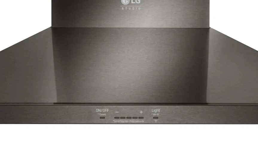 LG Smudge Resistant Black Stainless Steel 600 CFM 30" Wall Mount Chimney Range Hood - LSHD3080BD