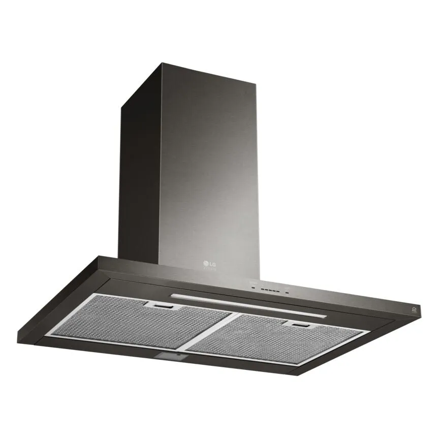 LG Smudge Resistant Black Stainless Steel 600 CFM 30" Wall Mount Chimney Range Hood - LSHD3080BD