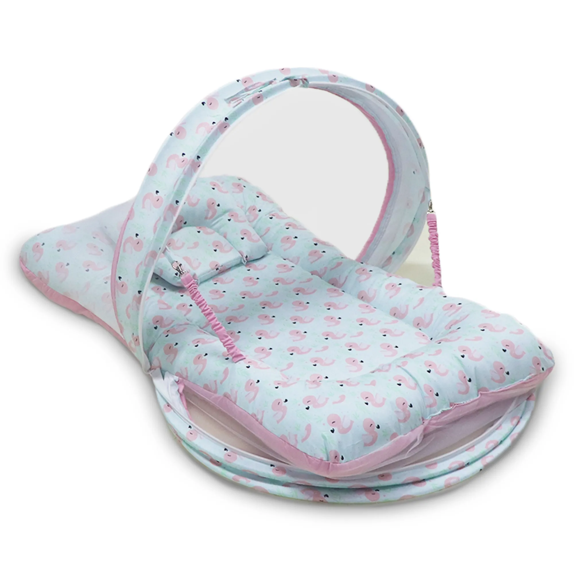 Little Flamingo -  Kradyl Kroft Bassinet Style Mosquito Net Bedding for Infants