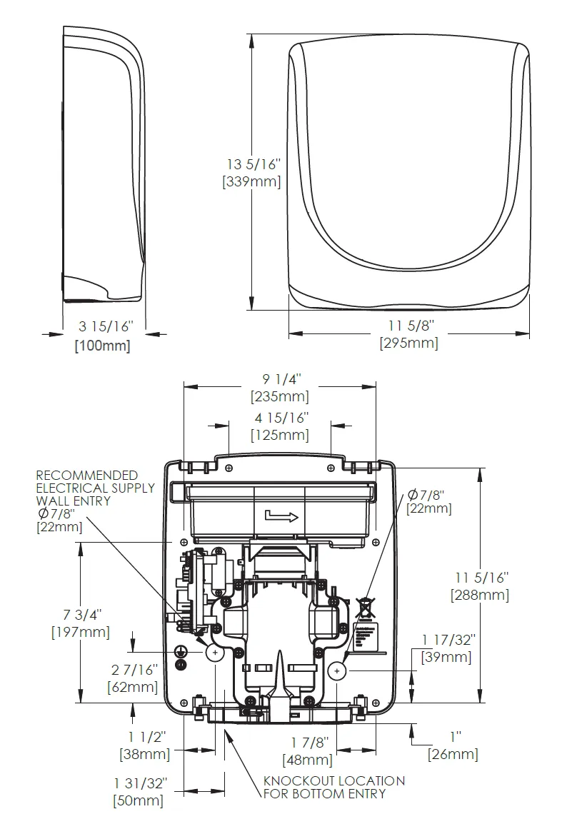 <strong>CLICK HERE FOR PARTS</strong> for the First Generation Q-974A VERDEdri World Dryer Automatic White Epoxy on Aluminum