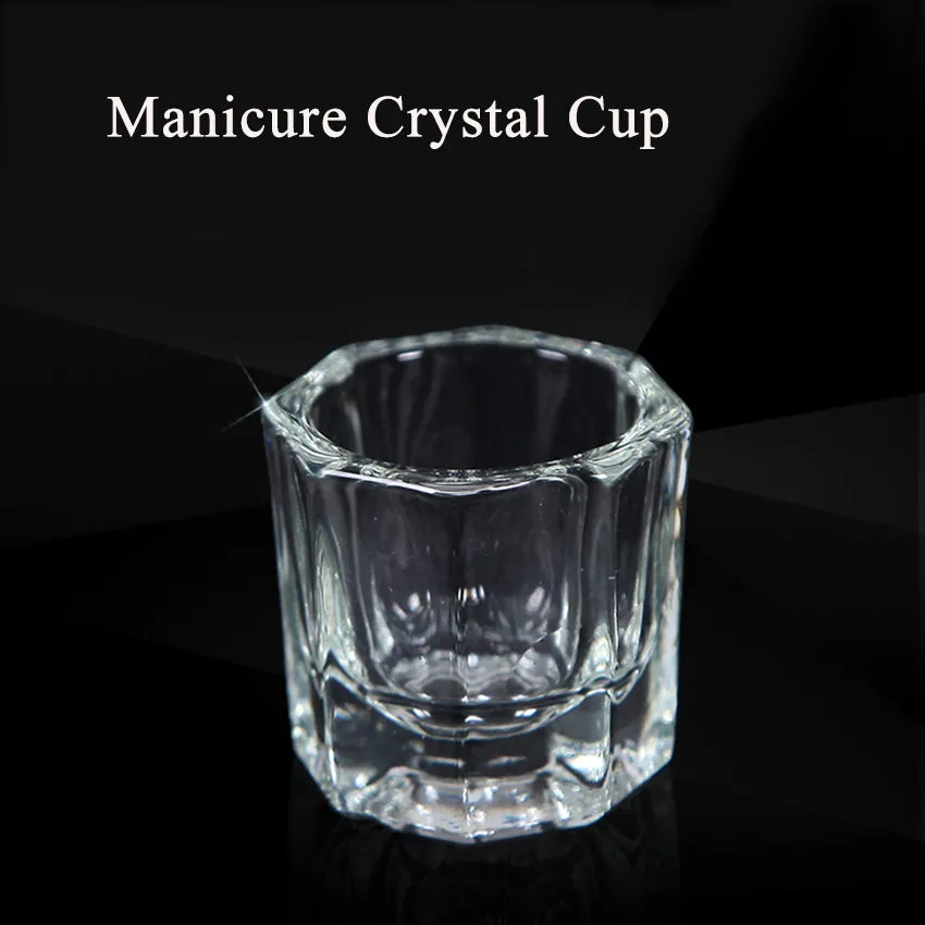 Manicure Crystal Cup Glass Nail Art 8 Angles Liquid Glass Cup Bowl Dappen Dish Nail Equipment Supply Tools DIY Nail Salon