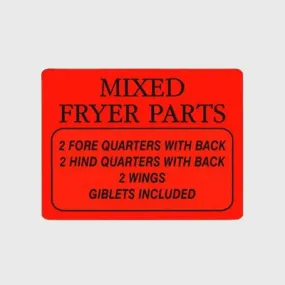 Meat And Seafood Label  Mixed Fryer Parts (2 / 2 / 2) - 1,000/Roll