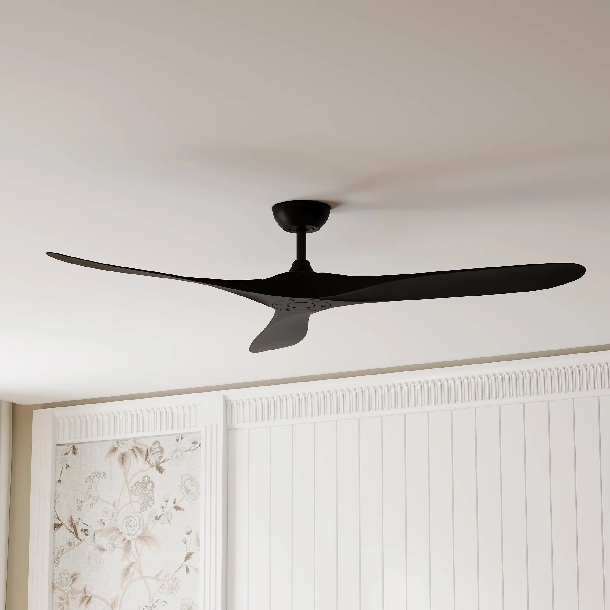 Modern Black Ceiling Fan With 3 Blades