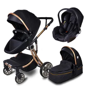 My Mom And Me - Luxury Baby Stroller Eggshell Travel System - Black