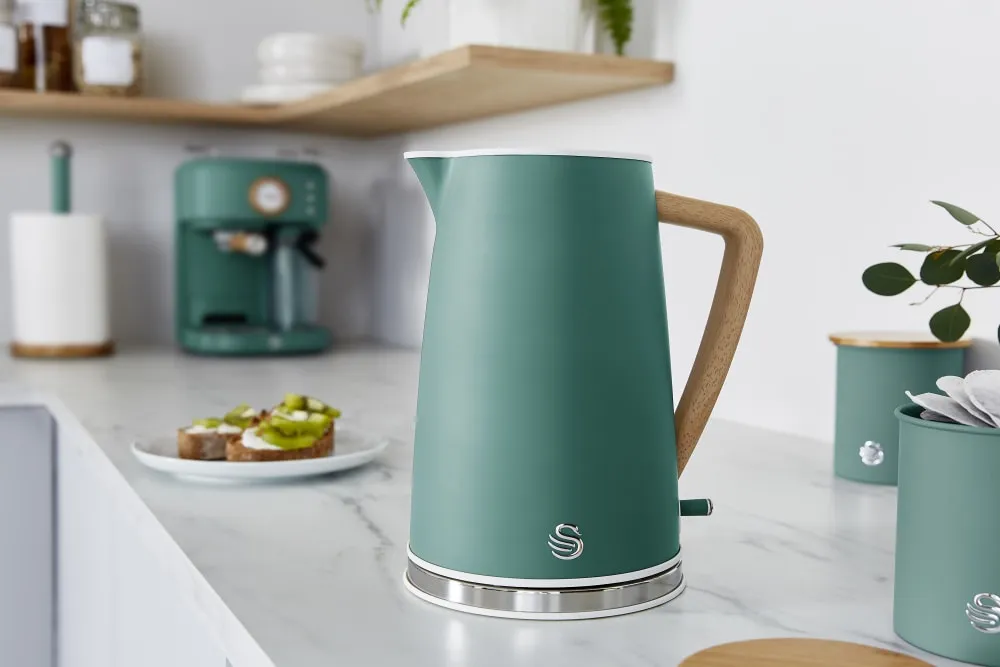 Nordic Green 2-Slice Toaster, Kettle, and Microwave Bundle