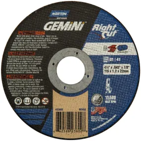 Norton Gemini Cut-Off Wheel, 4-1/2" x .045" 66252823602 - Pack/25