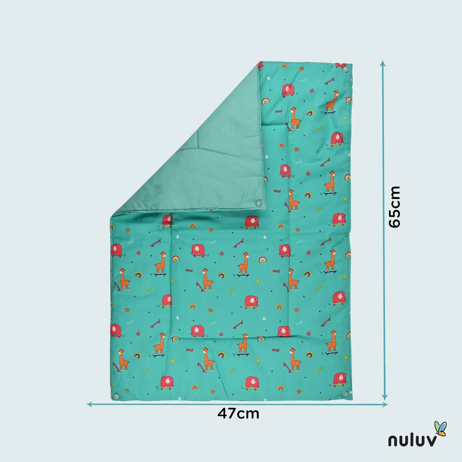 Nuluv Lt Green Diaper Changing Mat (plastic base with 3 diaper mats) 100 % Organic Cotton with Antimicrobial Finish