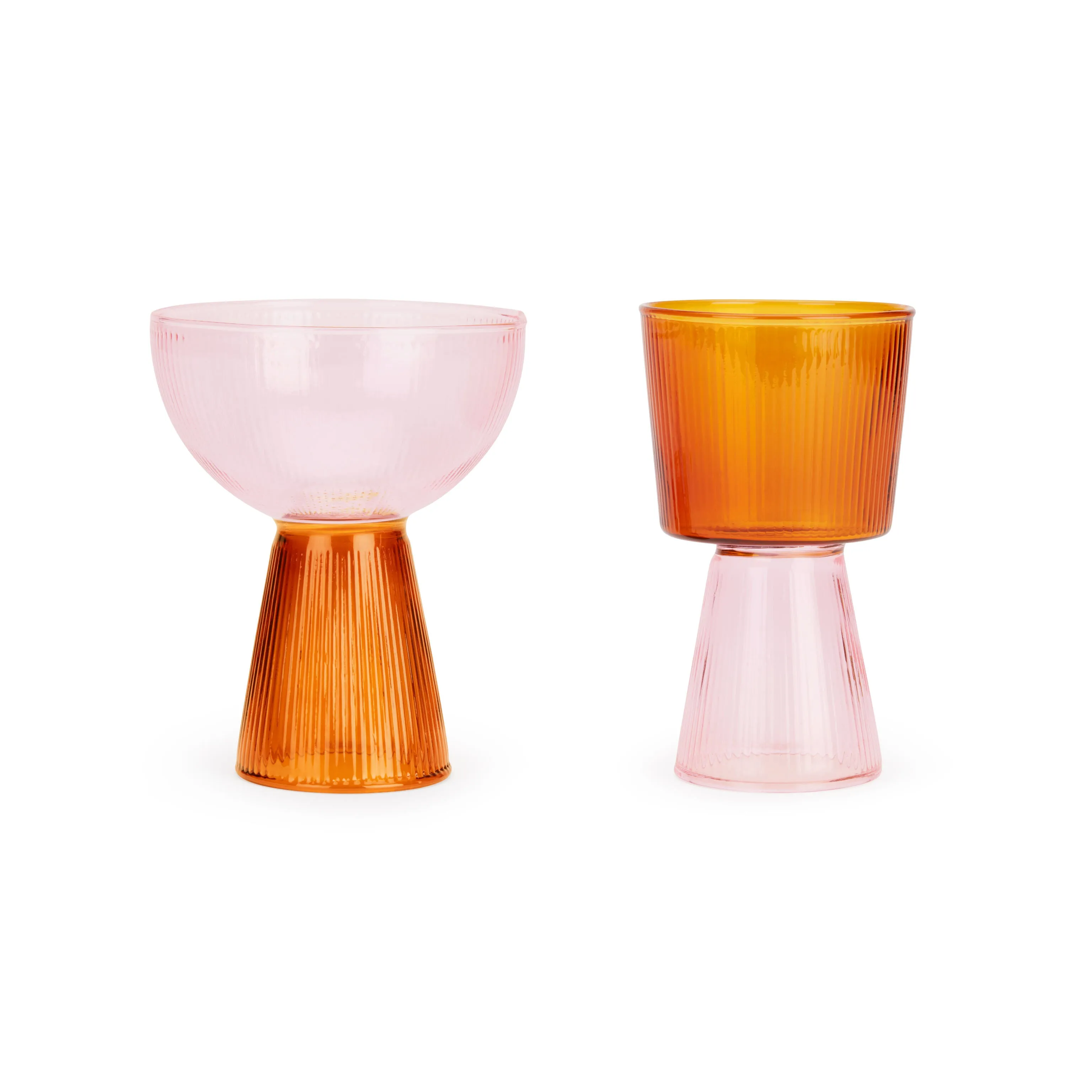 Oorun Didun Glass Cups by Yinka Ilori - - Pink/ Amber