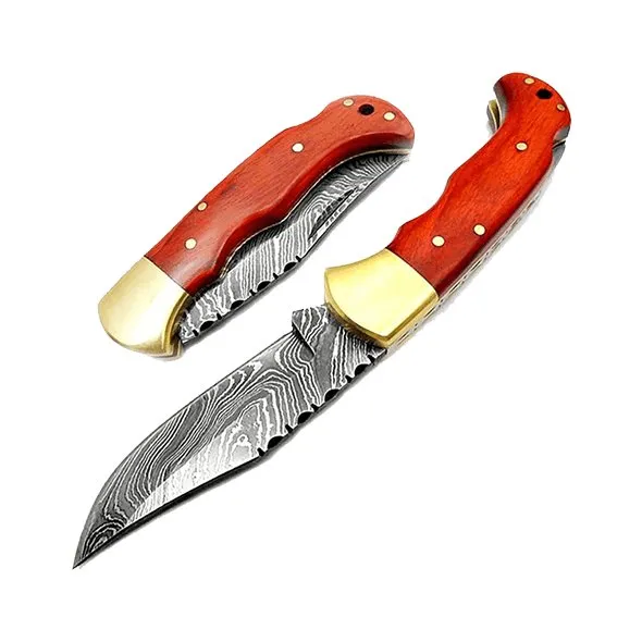 Orange Wood 6.5'' Hunting Pocket Knife