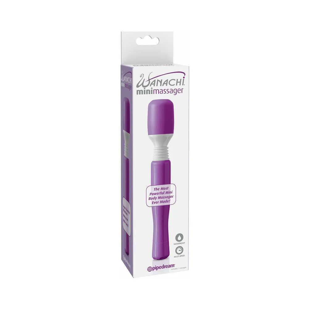 Pipedream Mini Wanachi Waterproof Massager Flexible Silicone Wand Vibrator Purple