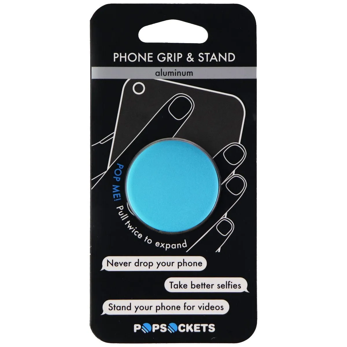 PopSockets Collapsible Grip & Stand for Phones and Tablets - Aluminum Blue