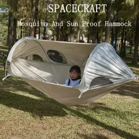 Portable Outdoor Space Capsule Mosquito Net Hammocks Anti-Rollover Double Travel Camping Sleeping Hanging Hammock Swing Tent