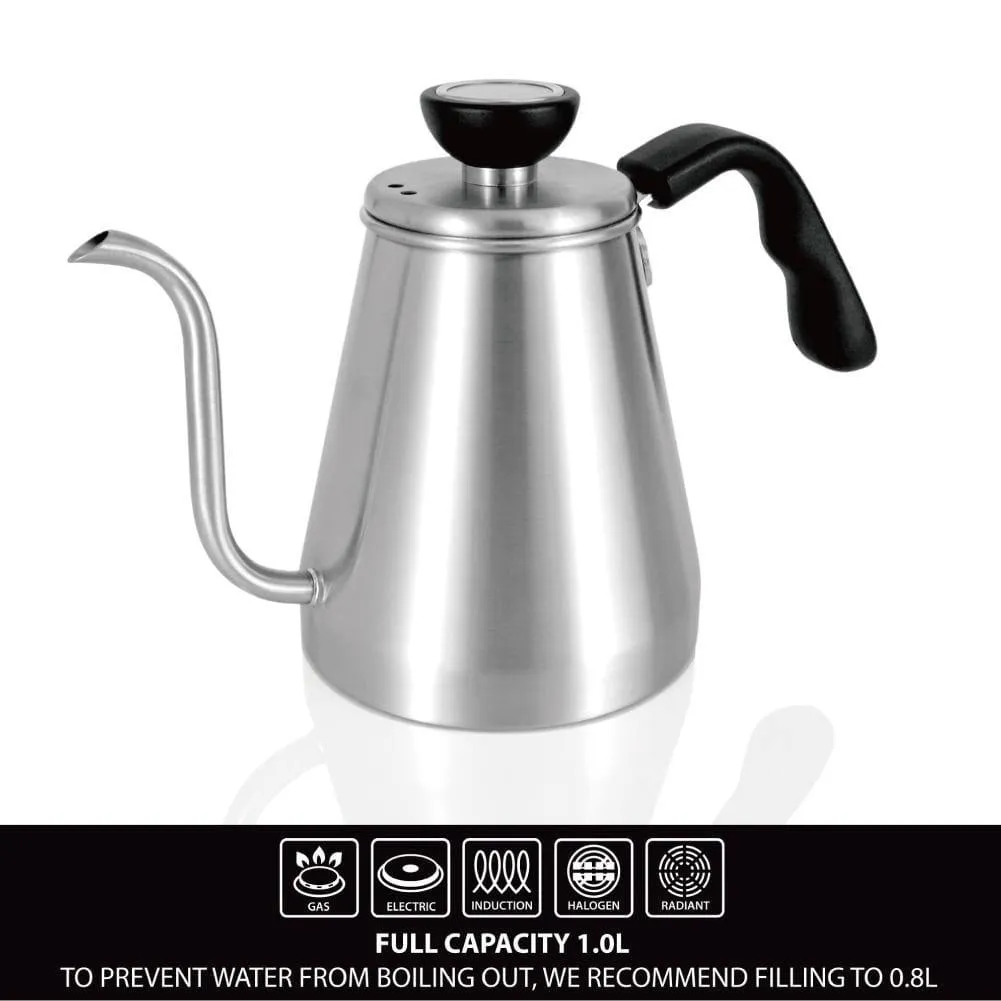 Pour Over Gooseneck Kettle w/ Built-in thermometer by OVALWARE