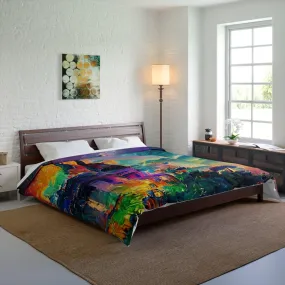 "Mardi Gras Cliffside Temple" Comforter