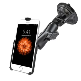 Ram - Single Suction Cup  Double Socket Medium (3.69) Iphone 6  Ez-Roll'R™ | RAM-B-166-AP18U