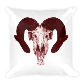 Ram Skull Concave Turned horn Brown Ink Cushion by Robert Bowen