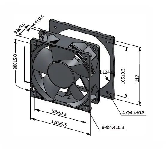 sE12038-5 Series EC Axial Fans