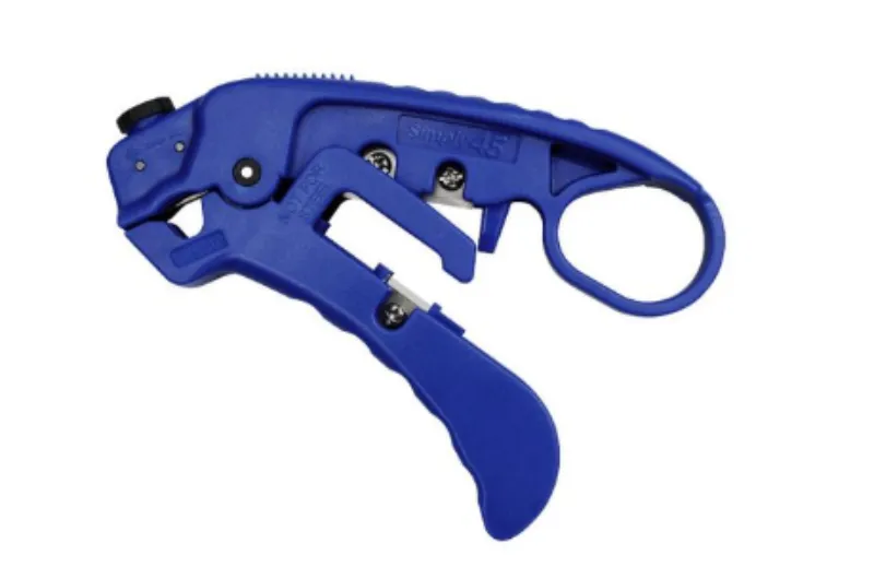 SIMPLY45 S45-S01BL: Adjustable LAN Cable Stripper for Shielded & Unshielded Cat7a/6a/6/5e (Blue)