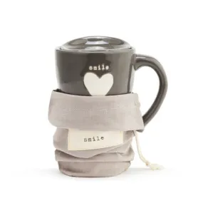 Smile Heart Travel Mug - Grey